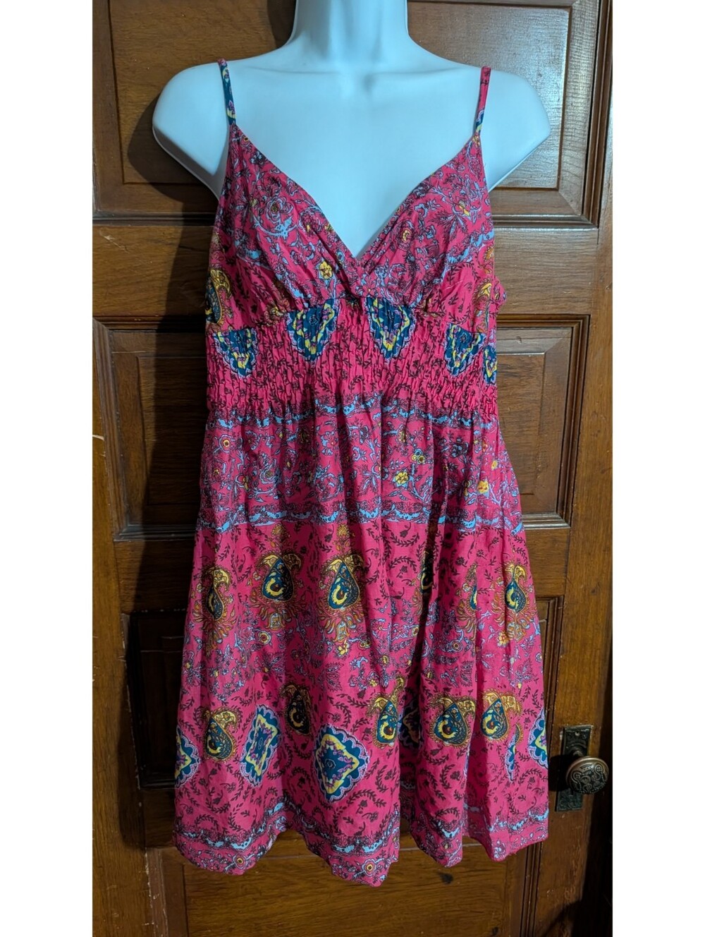 Woman's Paisley Floral Cami Spaghetti Strap Boho Sundress - Picture 2 of 11